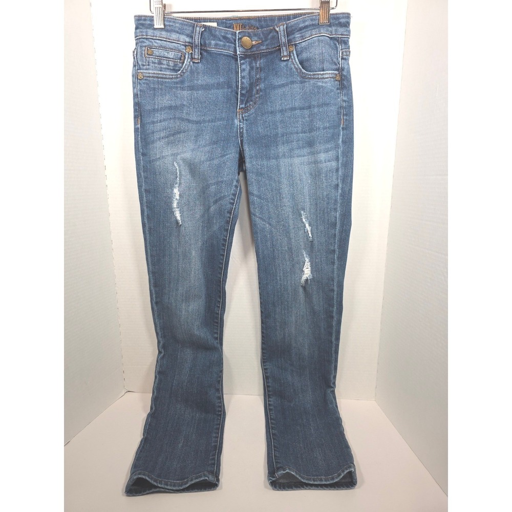 Kut From The Kloth Catherine Boyfriend Jeans Medium Wash Distressed Size 2